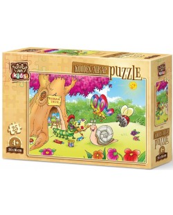 Дървен пъзел Art Puzzle от 25 части - Художници в гората